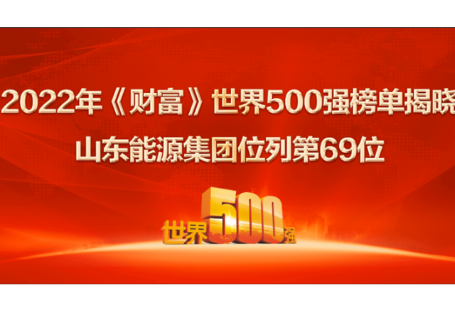 山东能源集团位列2022年世界500强第69位！ 居山东上榜企业第一